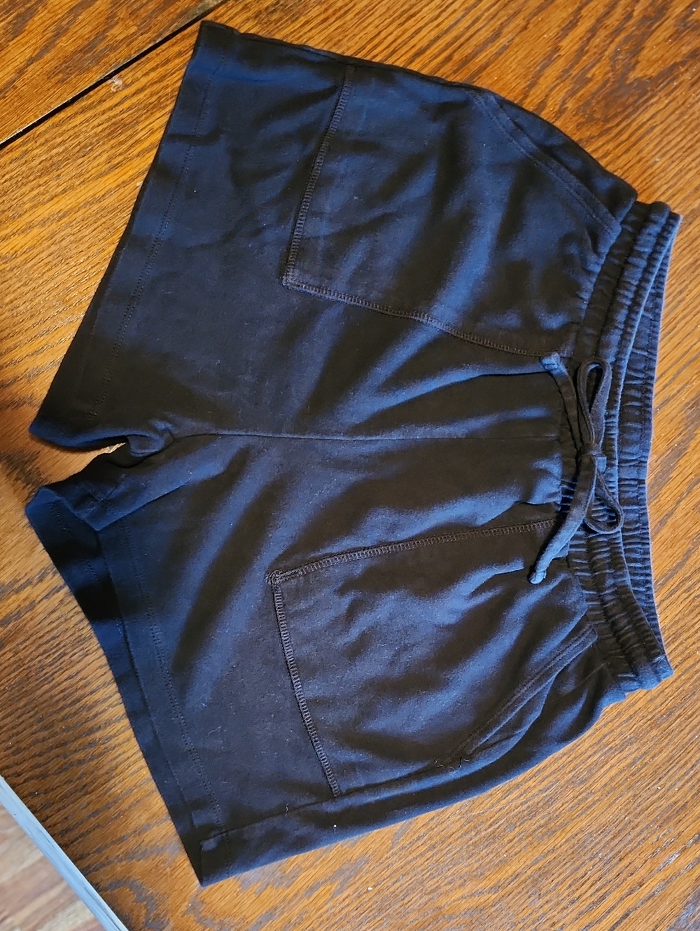 Zenana Outfitters Black Athletic Drawstring Shorts with Front Pockets